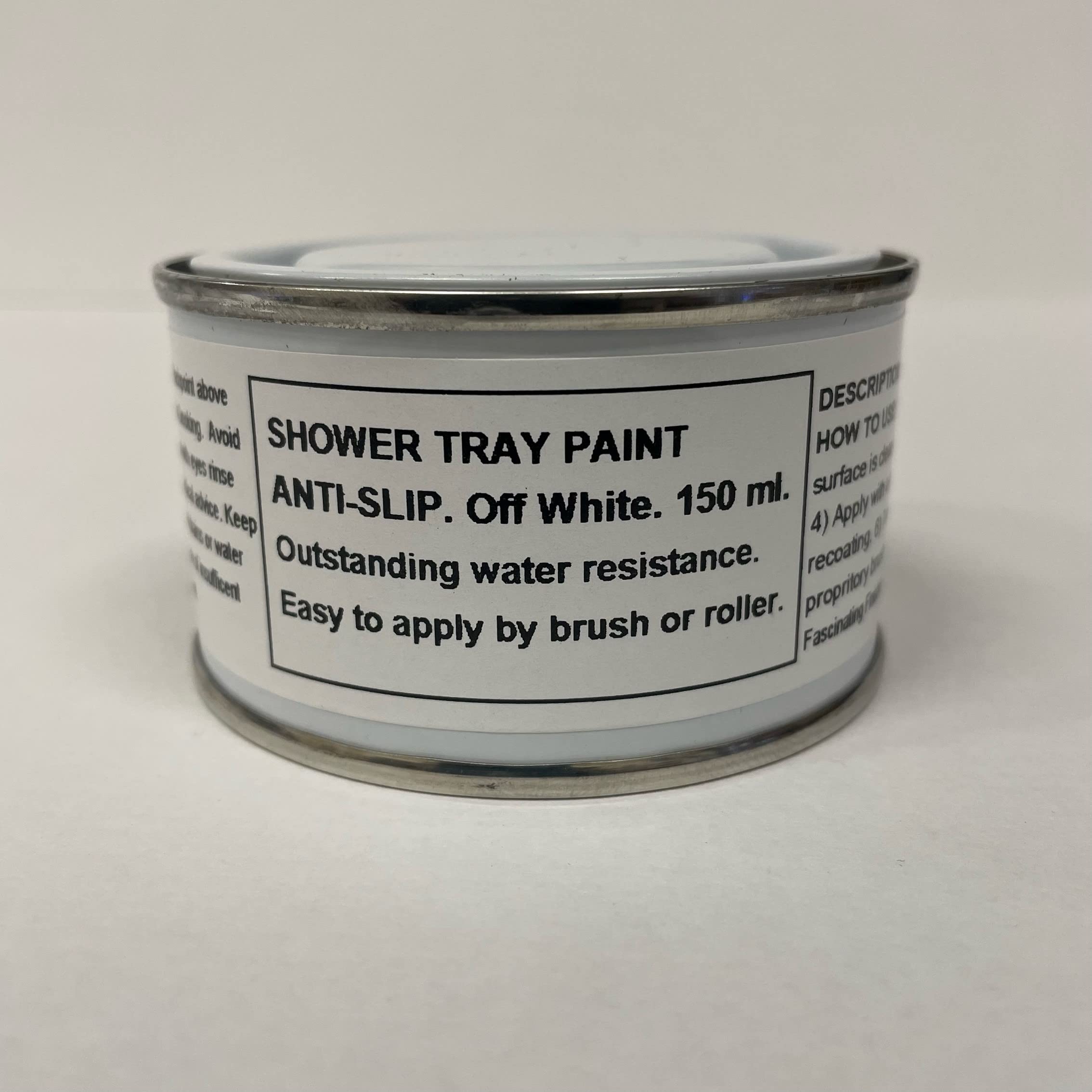 Fascinating Finishes 1 x 150ml Off White BS 10B15 - Anti Slip Shower Tray And Bath Base Paint