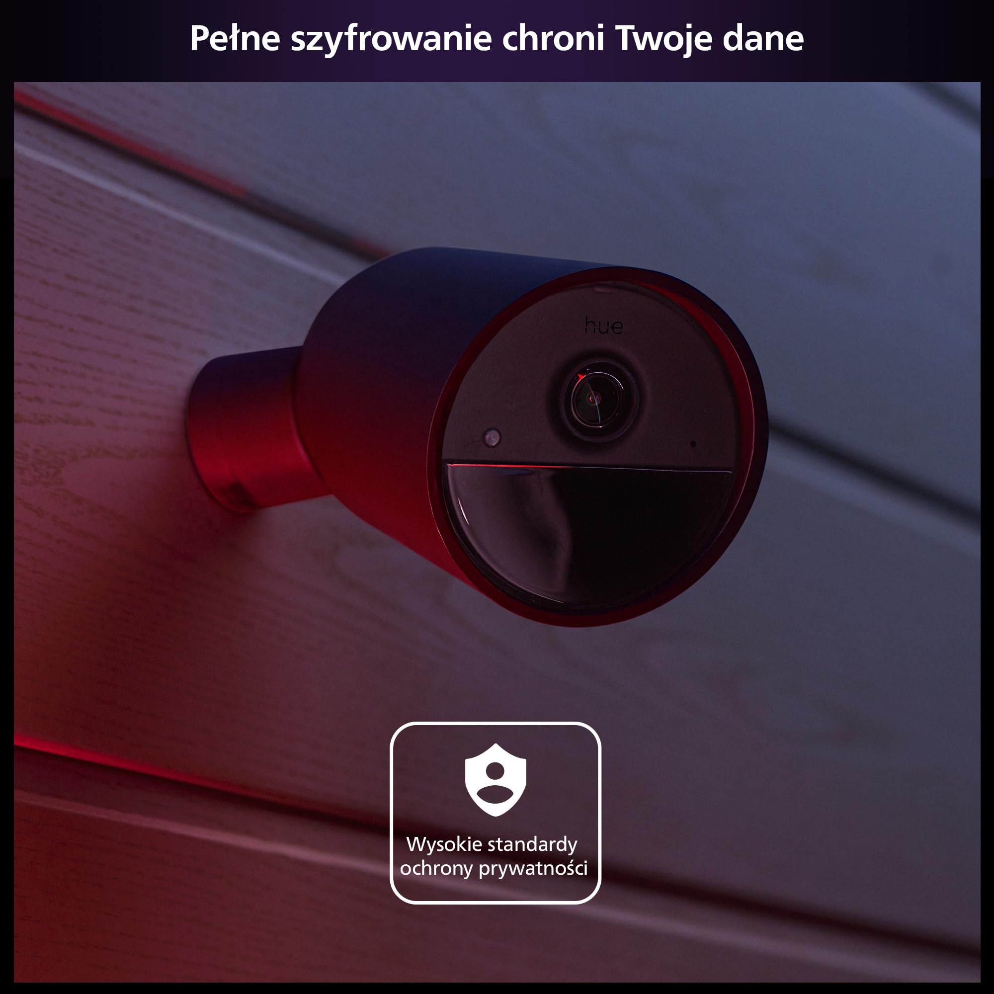 Philips Hue Kamera Raven zasilana baterią akumulatorową czarna