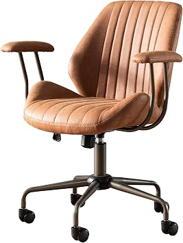 ovios Home Office Desk Chairs Ergonomic Chair Modern Computer Suede Fabric for Executive Light Brown 18D x 28W x 38H in
