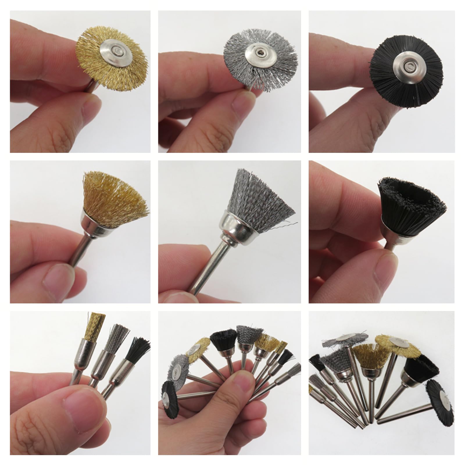 Cepillo De Alambre De Nailon, Cepillo De Copa Para Rueda, Juego De 180 Piezas, Vástago De 3,2 Mm, Para Limpieza De Óxido De Madera Y Metal, Para Pulido De Taladro