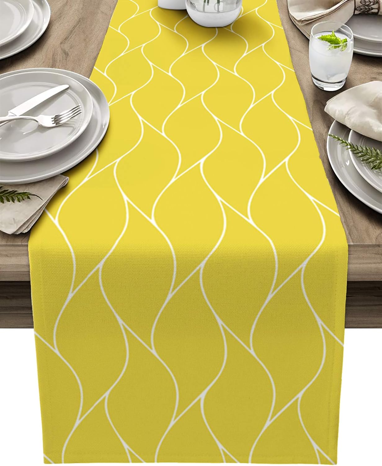 72 inches Long Yellow Table Runners for Farmhouse Party