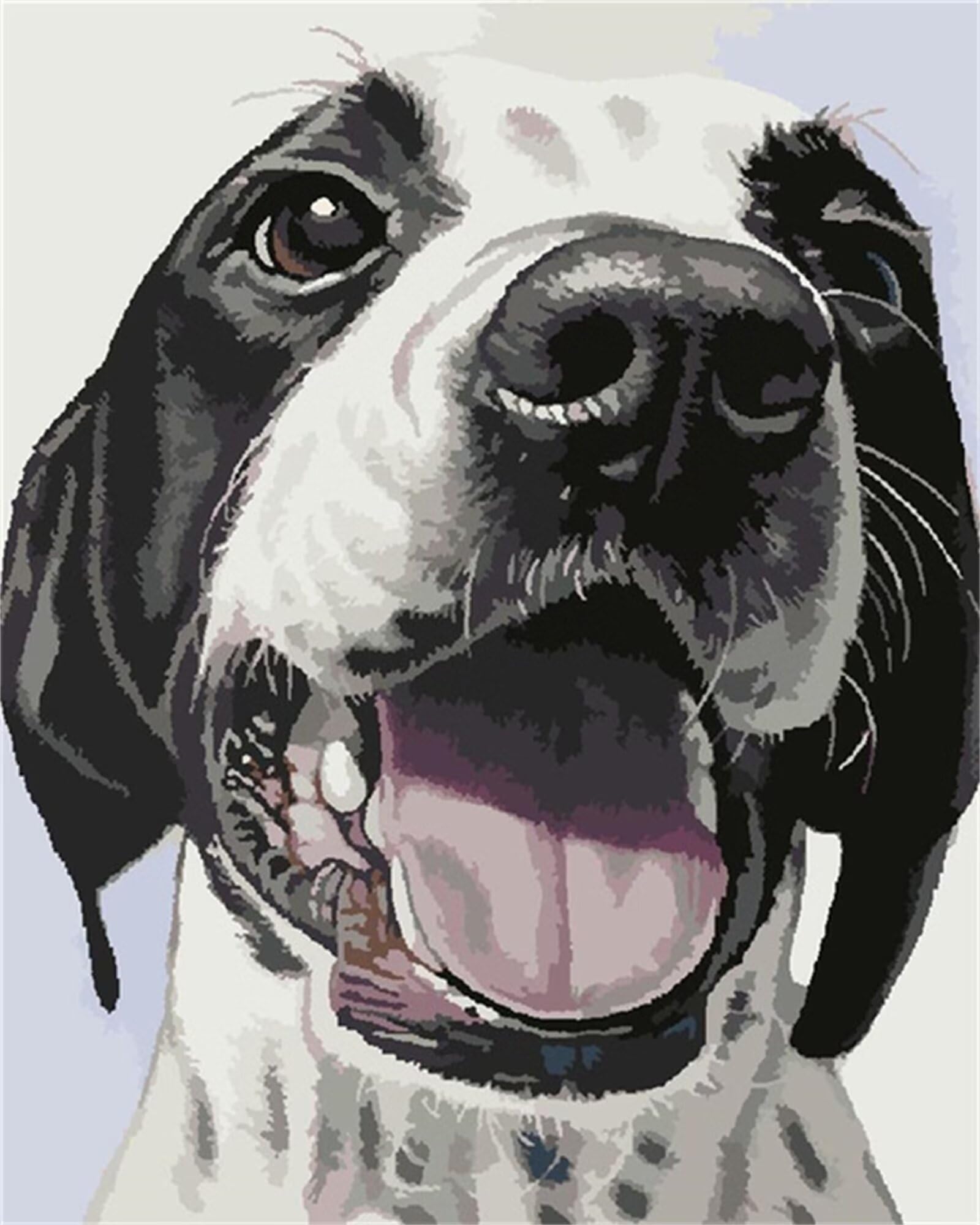 Artisanat d'art diamant painting pour évacuer le stress avec une grande toile de chien