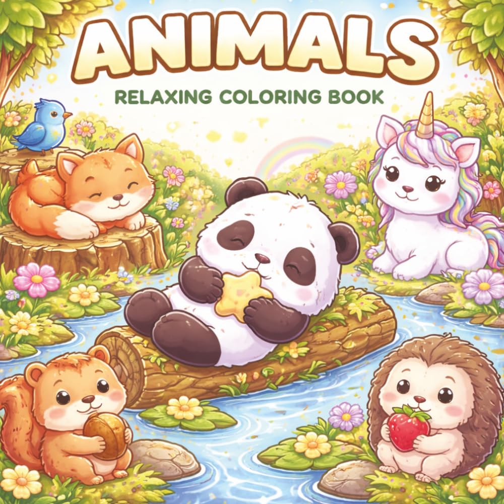 Cozy Animals Coloring Book for Adults and Teens: Featuring Cozy, Cute and Adorable Animals for Stress Relief and Relaxation