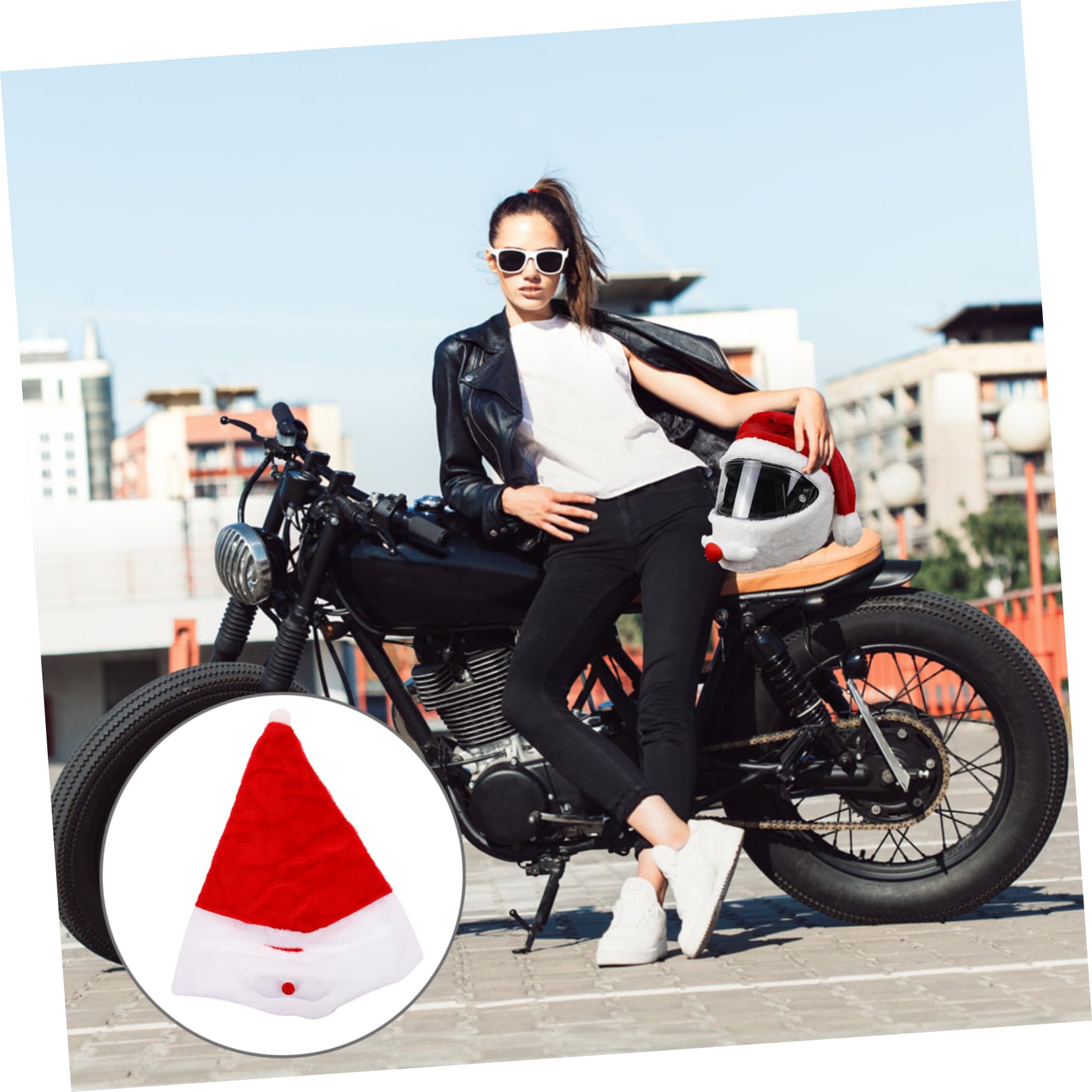 Ciieeo 3 Piezas De Gorros De Papá Noel Creativos Para Adultos Fundas Navideñas Para Casco Gorros De Papá Noel Para Decoración De Casco Unisex.