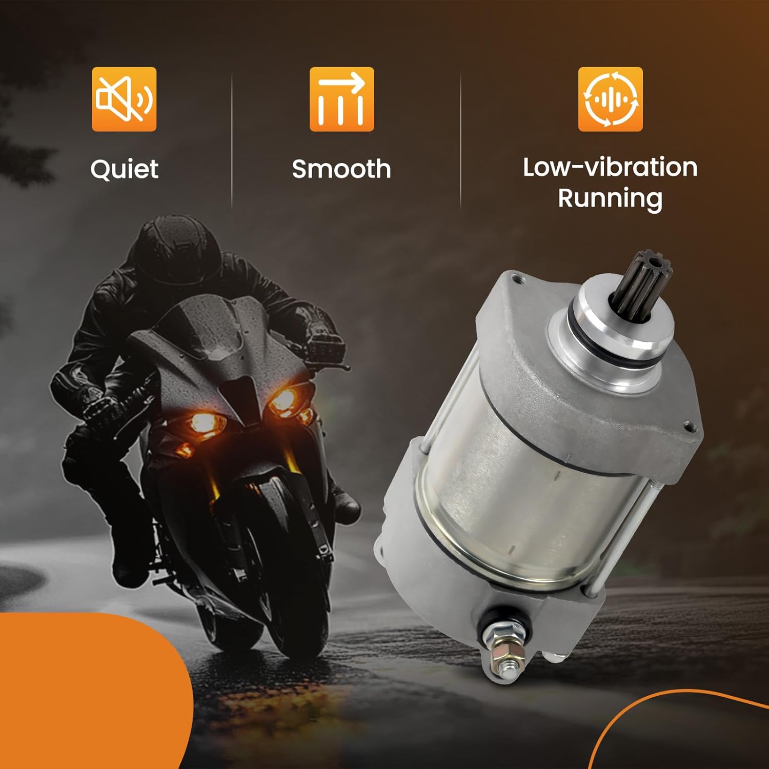 Starter Motor for Yamaha YZF R1 YZF-R1 2009-2014, 14B-81890-00-00 Engine Starter Motor Assembly for Motorcycle