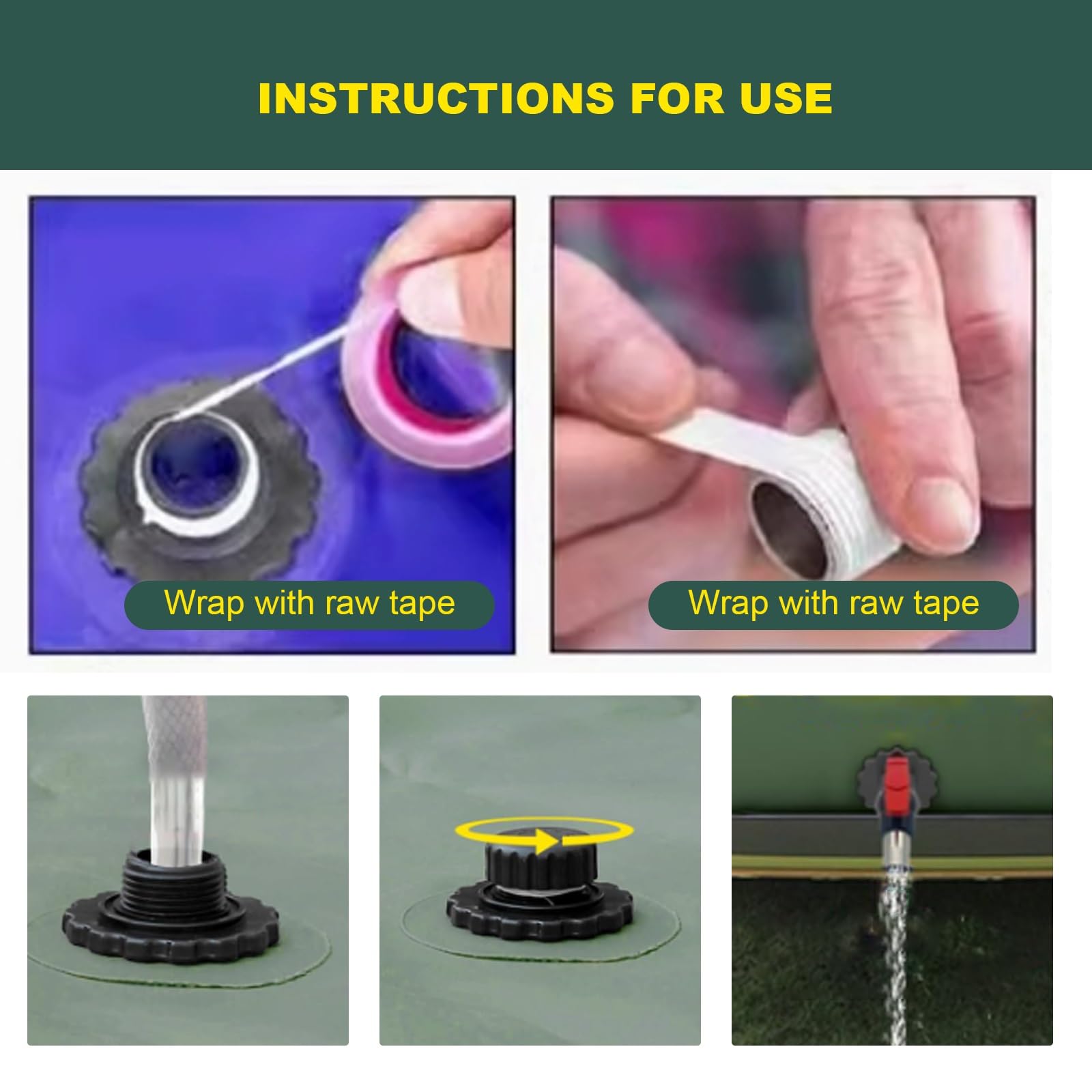 Deposito de Agua con Grifo, Tanque de Agua Plegable, Contenedores Almacenamiento Vejiga Agua for Exteriores, Supervivencia, RV, Jardín(1000L/264Gal)
