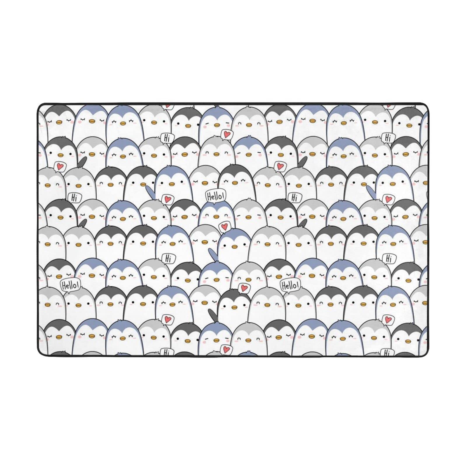 Grand tapis de cuisine pingouin lavable antidérapant pour salle à manger 150x100