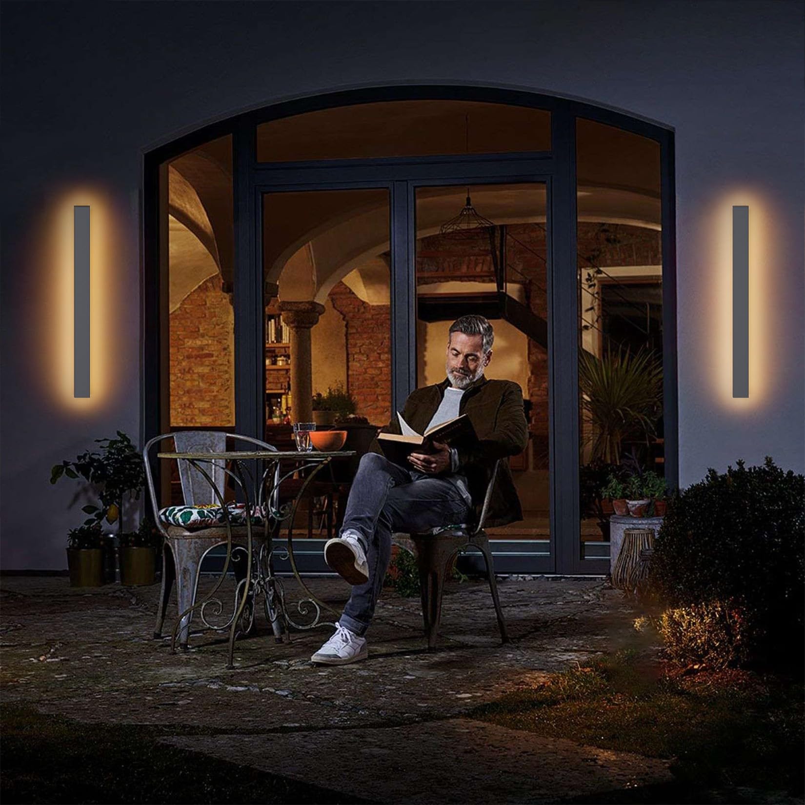 K-Bright lampa ścienna, 20 W Villa Wodoodporna, IP65 do ogrodów, tarasów, sypialni, salonu (antracytowa, 60 cm)