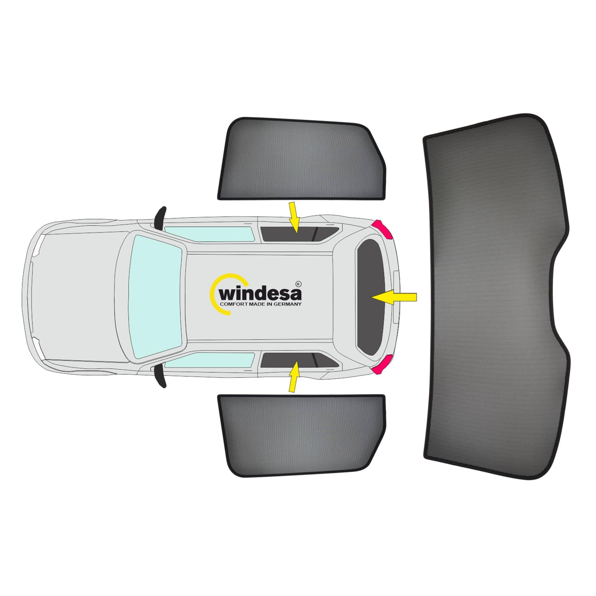 Protection visuelle & Solaire Compatible avec Toyota C-HR (X1) 2016-2023, Noir