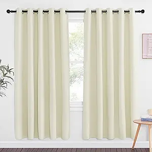 NICETOWN Beige Blackout Curtains for Bedroom 72 Inches Long, Thermal Insulated Room Darkening Grommet Window Curtains for Living Room Nursery, 66 inch x 72 inche, 1 Panel