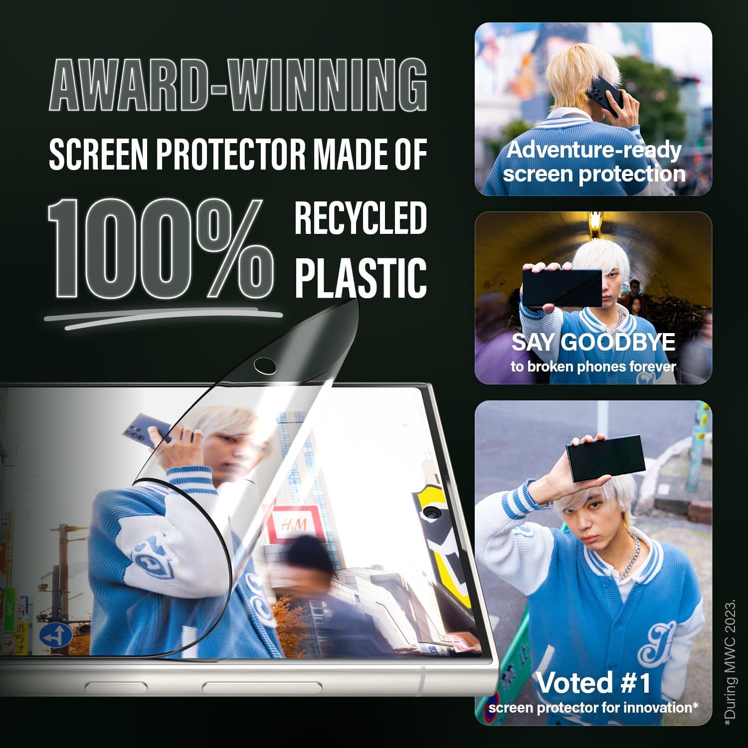 PanzerGlass™ Matrix Protezione Schermo per Samsung Galaxy S24 Ultra - Tecnologia D30, Eco-Sostenibilità, Ultra-Wide Fit
