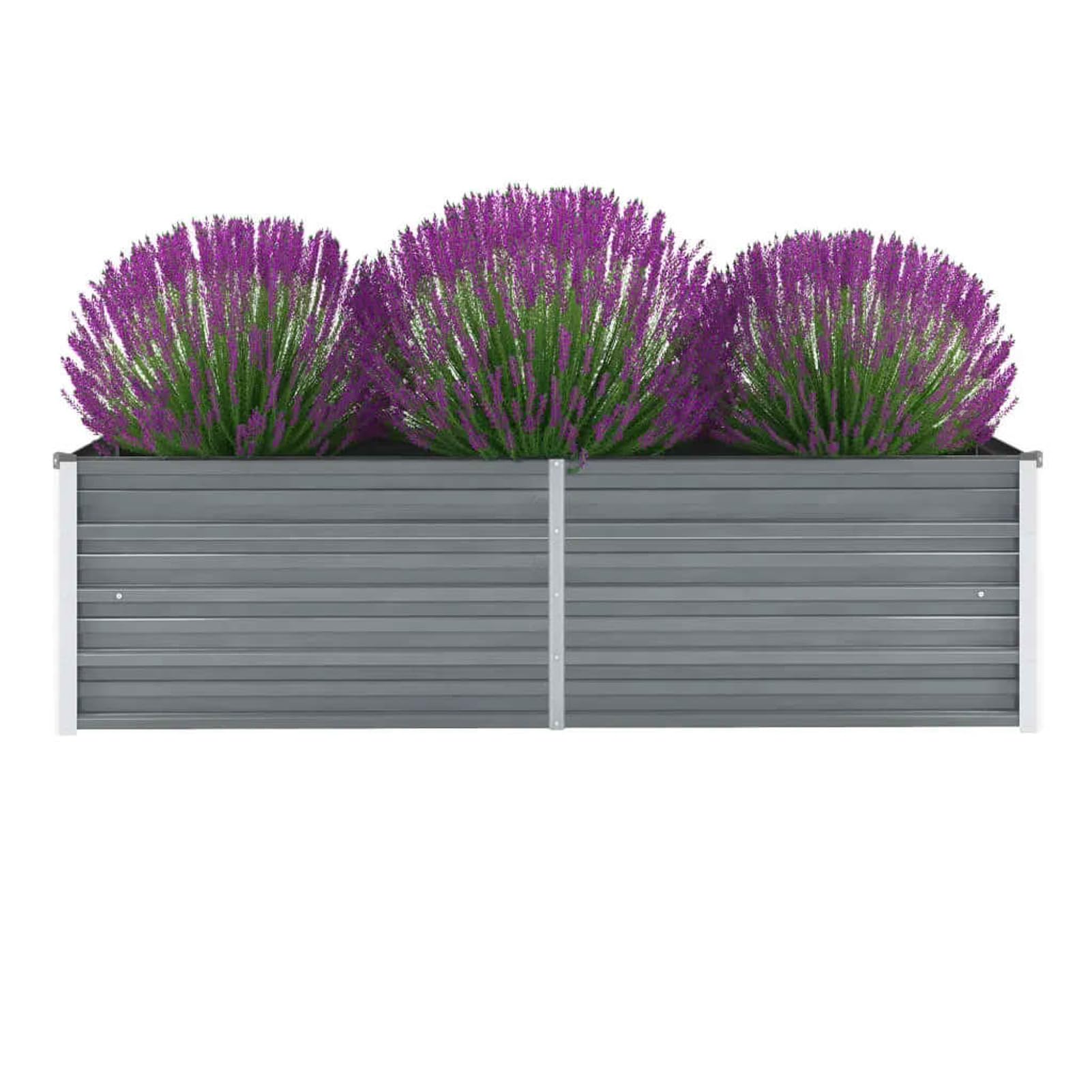 ARKEM Arriate de jardín de Acero galvanizado Gris 160x40x45 cm Jardineria Accesorios Jardinera Rectangular