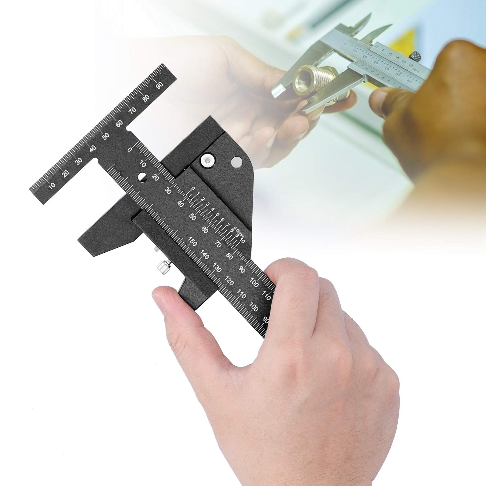 Wielmarkeringsmal voor houtbewerking, houtmarkeringsmal van aluminiumlegering voor | greepgeoptimaliseerd, instelbare nauwkeurige lineaire tekenhulp voor meubelreparaties