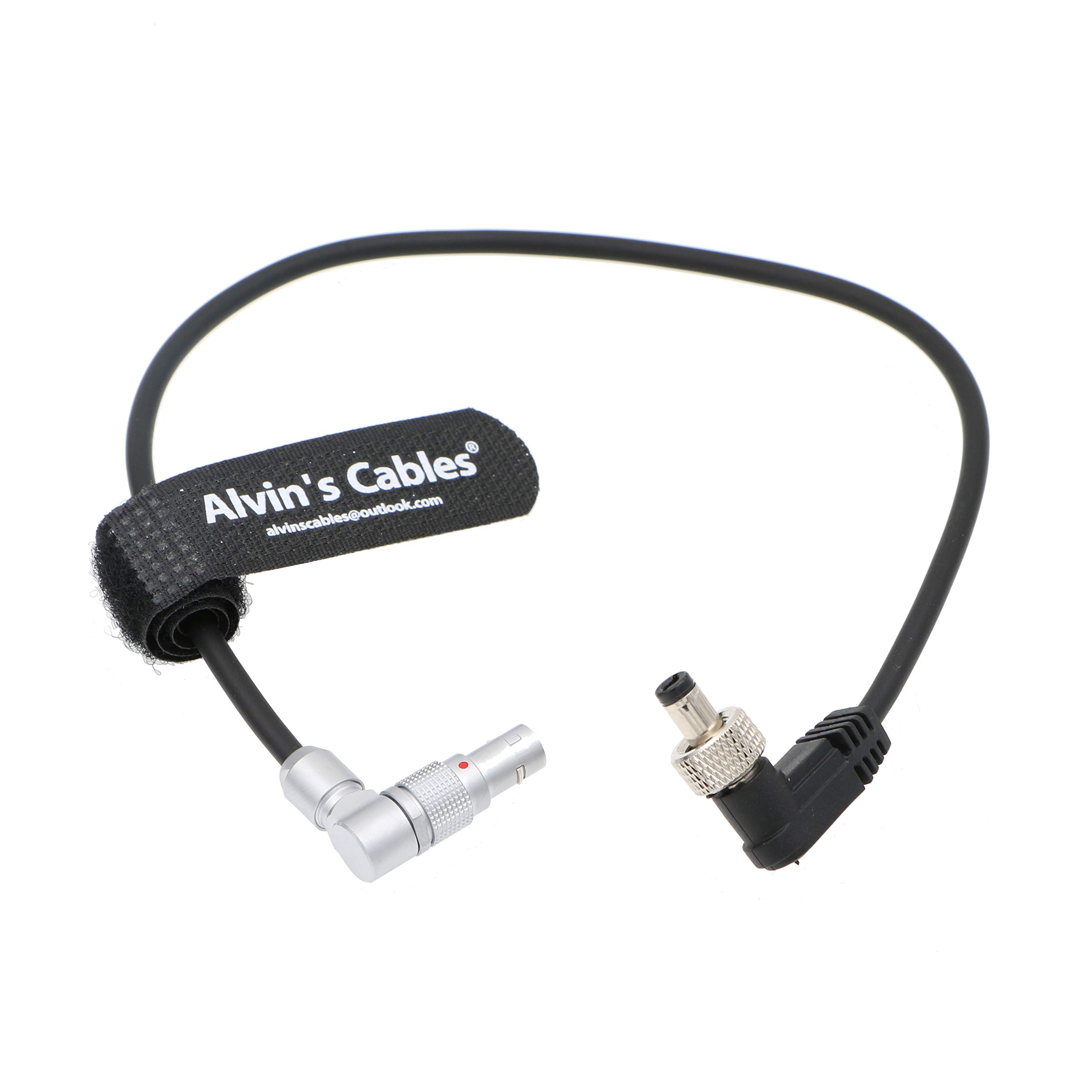 Alvin's Cables Z CAM E2 S6 F6 F8 Cable de alimentación Locking DC a Giratorio 2 Pines Macho Ángulo Recto para Atomos Shinobi Ninja V OSEE G7 Monitor Ajustable 90 Grados 2 Pines Macho Cable 45cm