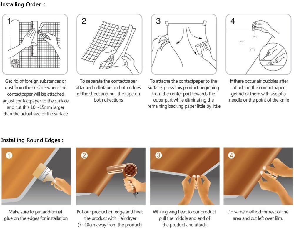 Yifely Self Adhesive Furniture Protect Paper Moisture Proof PVC Shelf Liner,17.7-Inches by 32.8-Feet,Brown Wood Texture