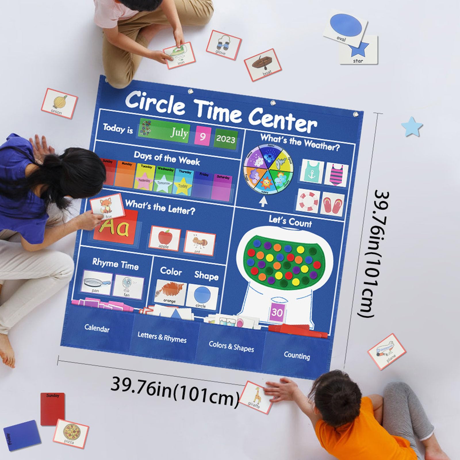 Tabellone interattivo tascabile per lezioni quotidiane, calendario in classe, forma e conteggio delle lettere, set da parete per casa, studio, apprendimento quotidiano, tabella tascabile centro di