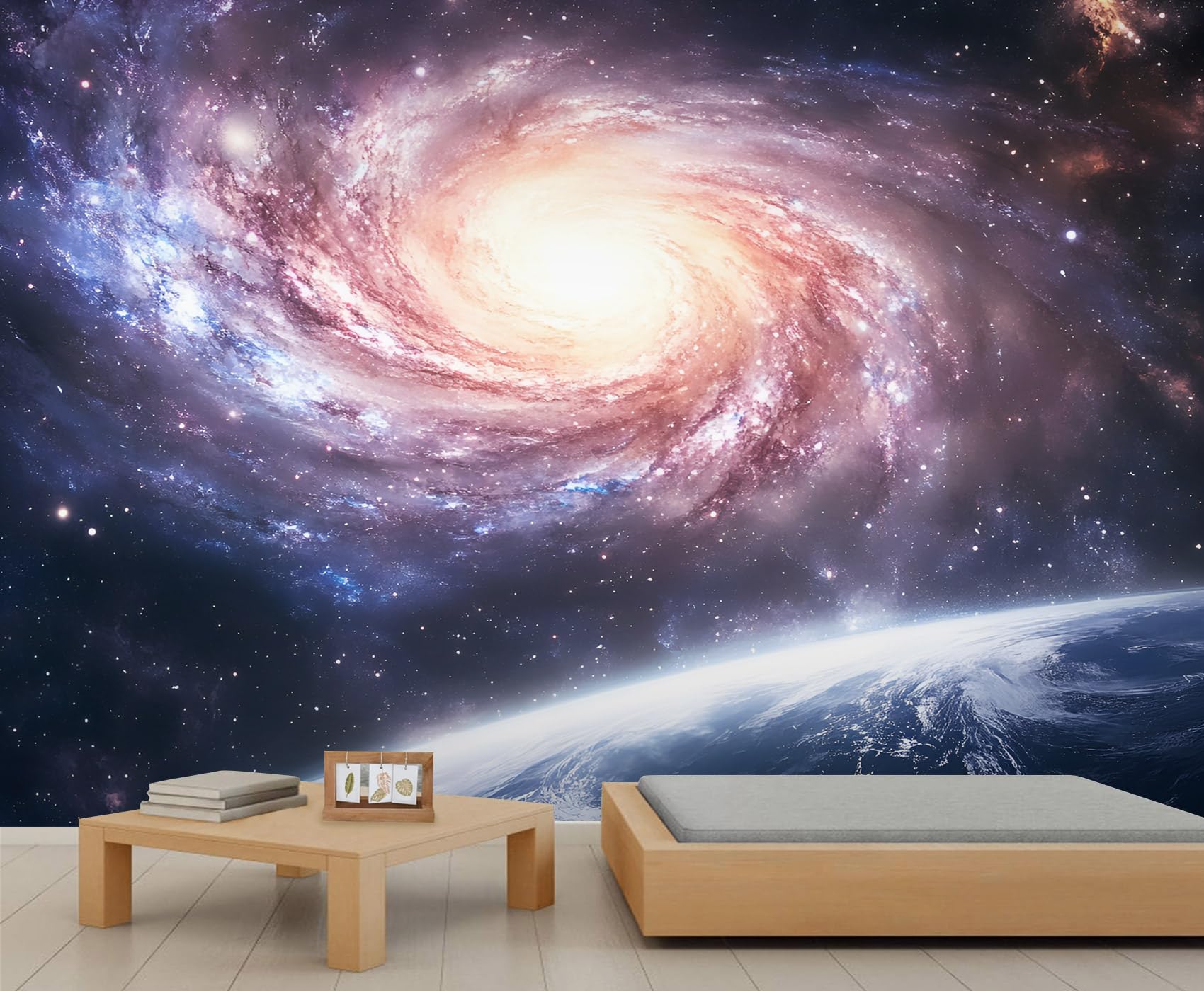 Milky Way Wandbilder, Sternenhimmel-Vortex-Wandbild, Universum-Tapete für Wohnzimmer, Schlafzimmer, TV-Hintergrund, Büro-Dekoration, 280 x 200 cm