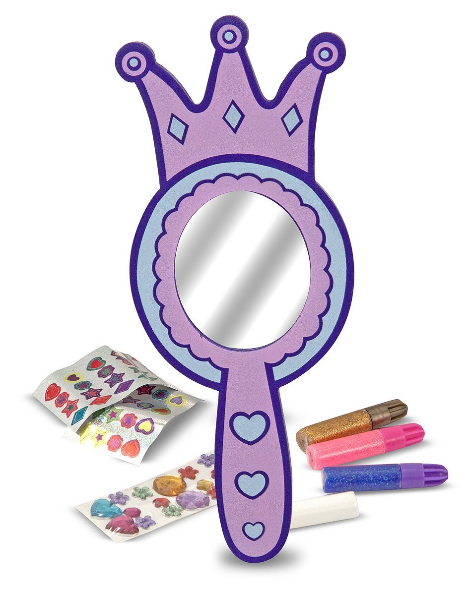 Melissa & Doug Decorate-Your-Own Wooden Princess Mirror Craft Kit