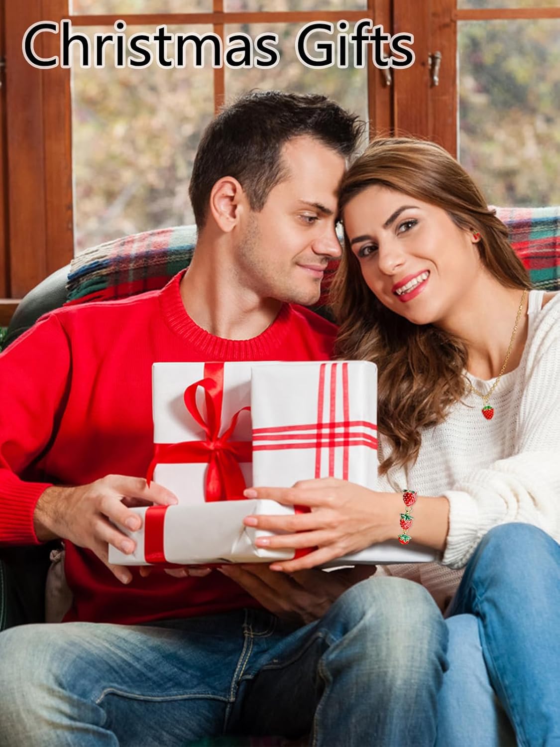 Strawberry Necklace Earrings Set, Christmas Gifts Stocking Stuffers for Women, Cute Fruit Charm Trendy Jewelry Gifts for Her, Birthday Anniversary Graduation Gifts for Women - Image 8