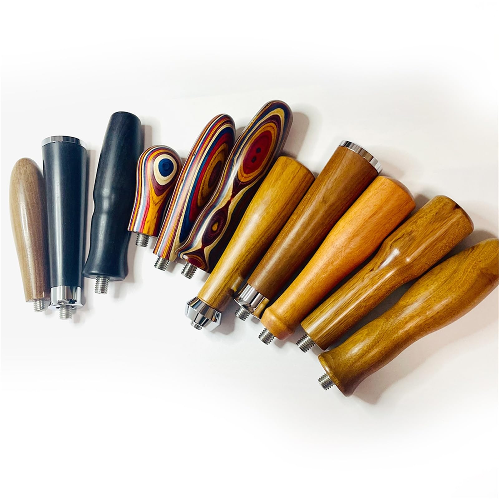 Portafiltro Senza Fondo Da 58 Mm Con Cestello Da 1 2 4 Tazze, Compatibile Con Expobar, Compatibile Con ROCKET, Manico Per Caffè E61 Nudo Strumenti Barista(Walnut wood-Only handle)
