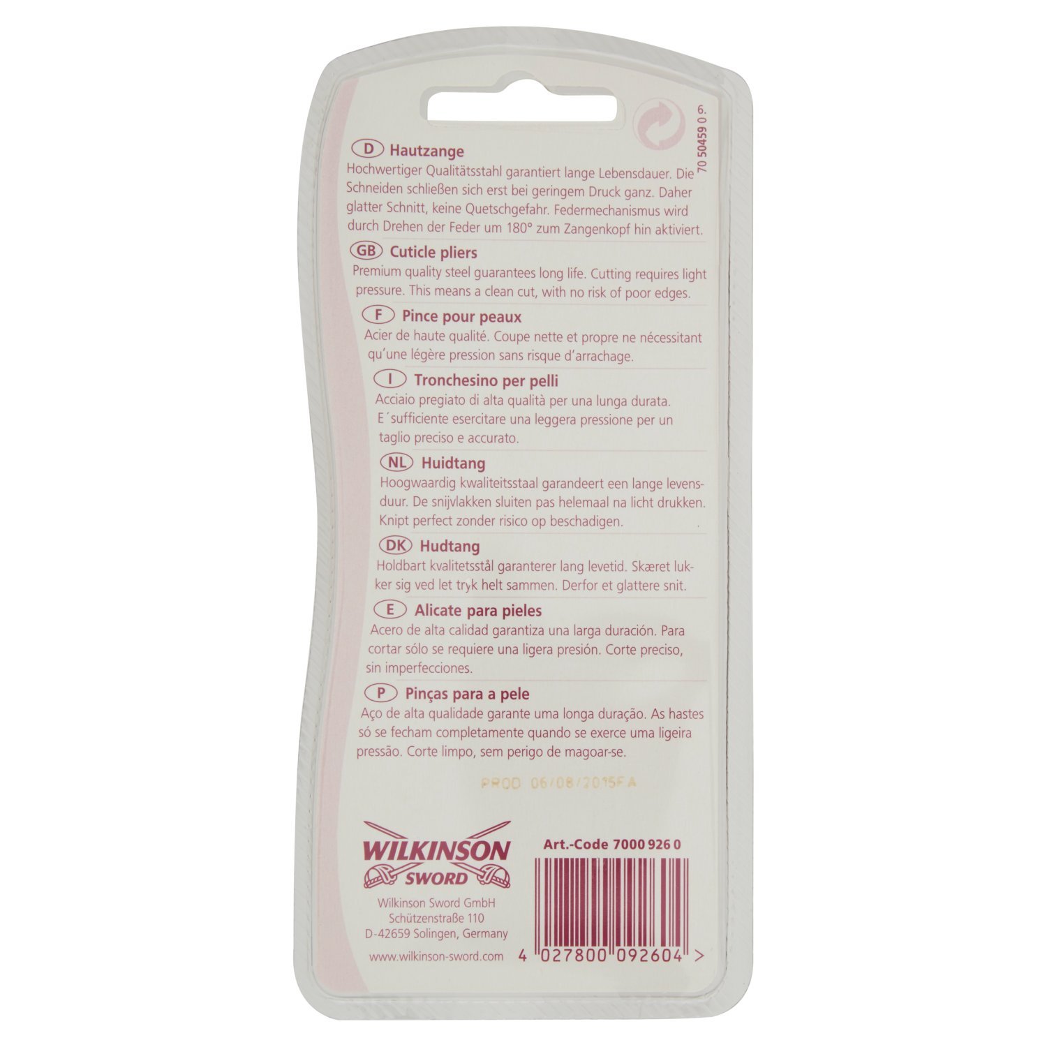Wilkinson Szczypce do skóry miecza 1 sztuka