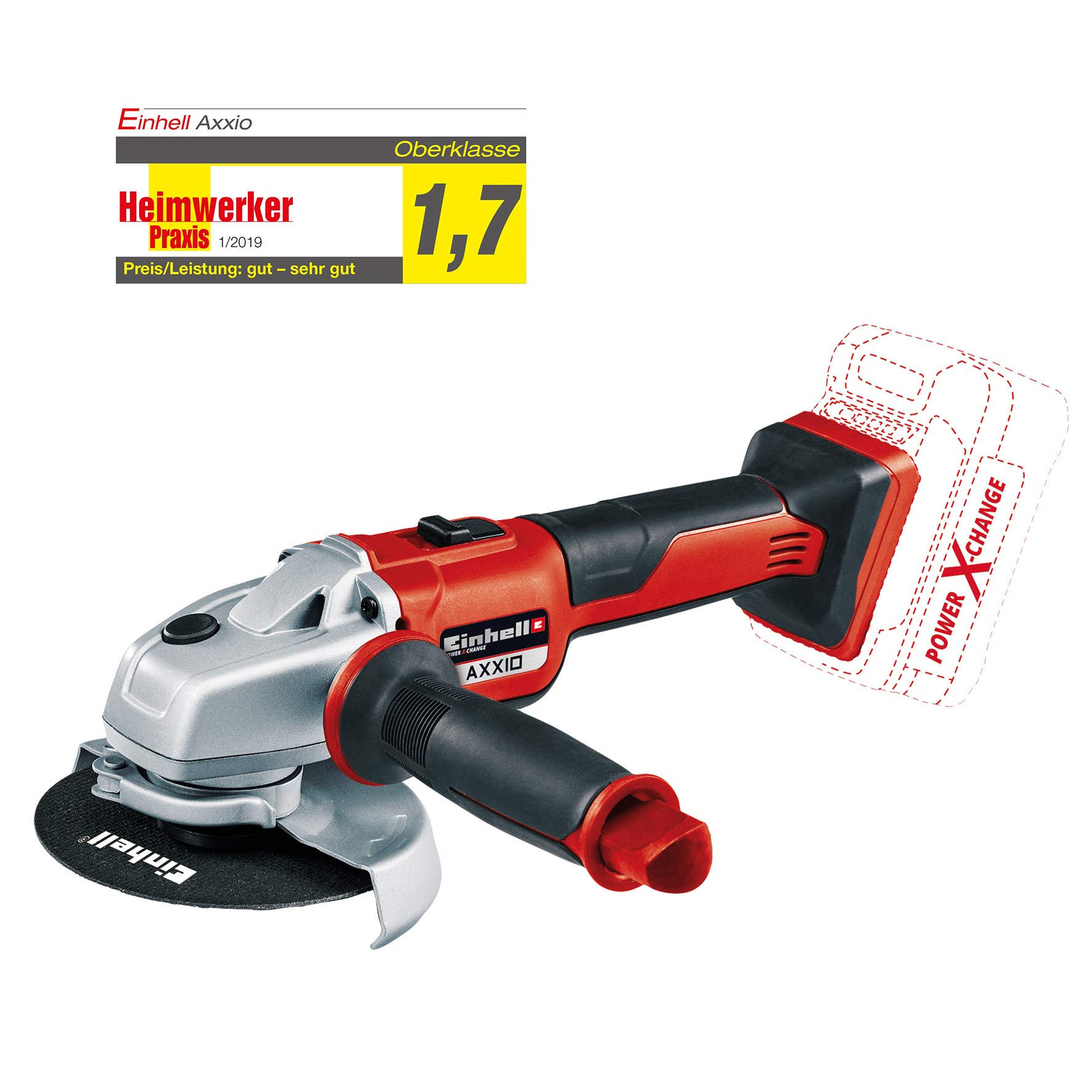 Einhell Jouet Meuleuse d'angle sans fil Axxio 41767 avec batterie remplaçable et disques abrasifs mobiles