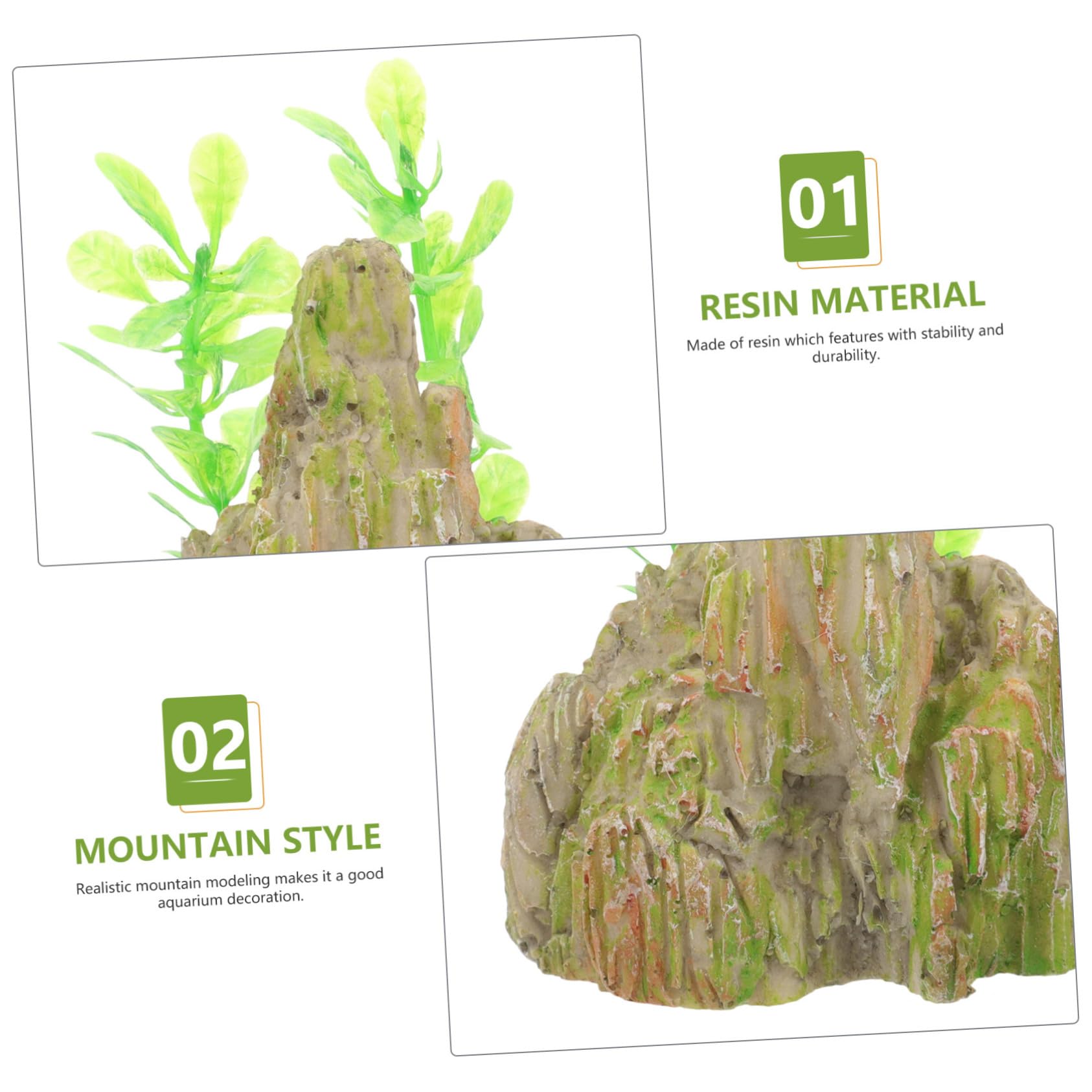 BESPORTBLE 4 Juegos Pecera Rocalla Paisajismo Planta Roca del Acuario Agua Equipo Decoración Pecera Adornos Pecera Decoraciones De Peceras Cueva De Piel De Pescado Resina 2 Piezas * 4