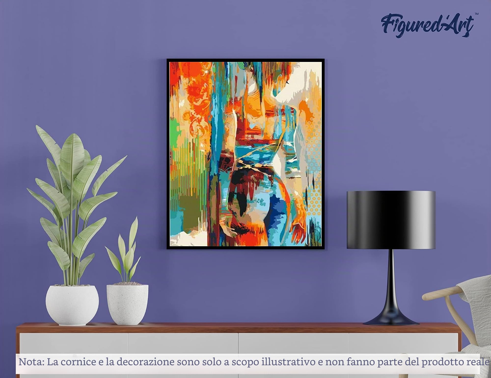 Figured'Art Dipingere con i Numeri con Telaio - Paint by Numbers Bellezza fra i colori, Passatempo per Adulti, Kit Completo, Hobby Creativi - Quadri fai da te 40x50cm Tela Già Incorniciata