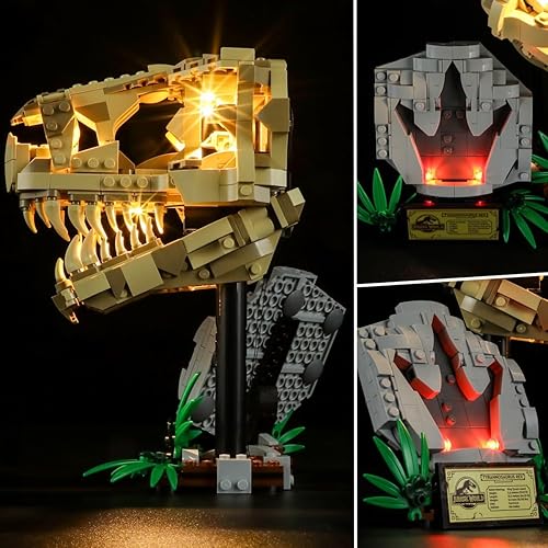 Miniatura 3 de LIGHTAILING Luz para Lego- 76964 Fósiles de Dinosaurios: T. rex Skull - Kit de iluminación LED compatible con el modelo de bloques de construcción