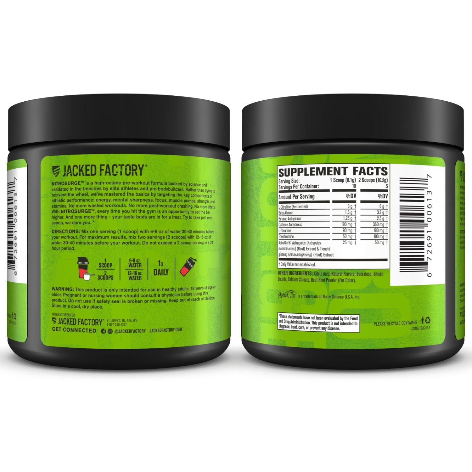 Jacked Factory NITROSURGE Pre Workout Supplement - Endless Energy, Instant Strength Gains, Clear Focus, Intense Pumps - NO Booster & Preworkout Powder with Beta Alanine - 10 Servings, Cherry Limeade — Amazon image 10