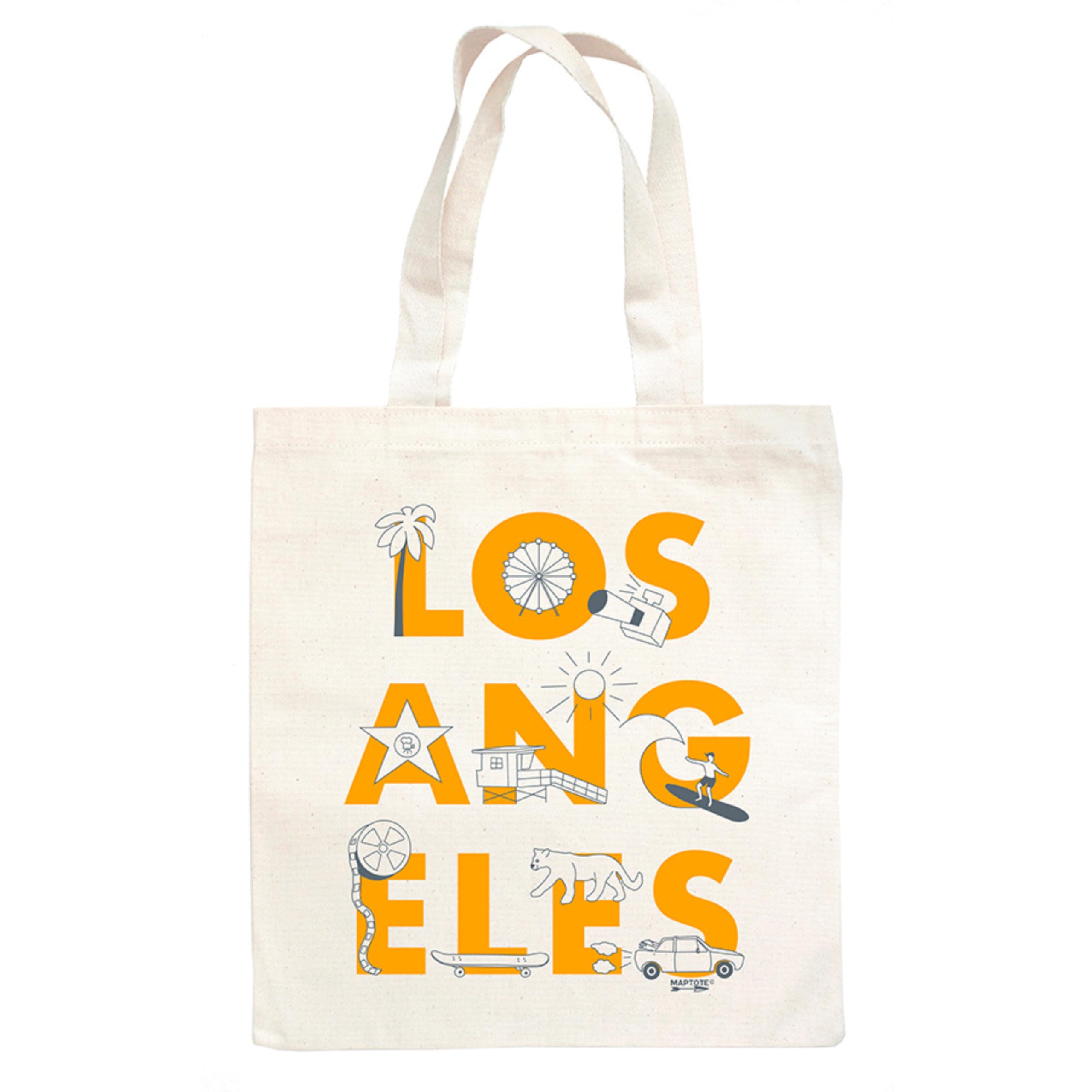 MAPTOTE Grocery Canvas Tote - Reusable Cotton Canvas Bag for Shopping, Daily Errands, Beach Trips and Travel - Screenprinted, Earth Friendly, and Made