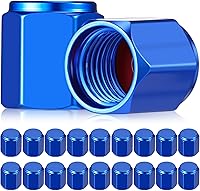 Vista 9 de Mudder 20 Tapas de Válvula de Neumático, Tapas de Vástago de Válvula de Aluminio en Forma Hexagonal con Junta Tórica de Goma, Cubiertas de Vástago