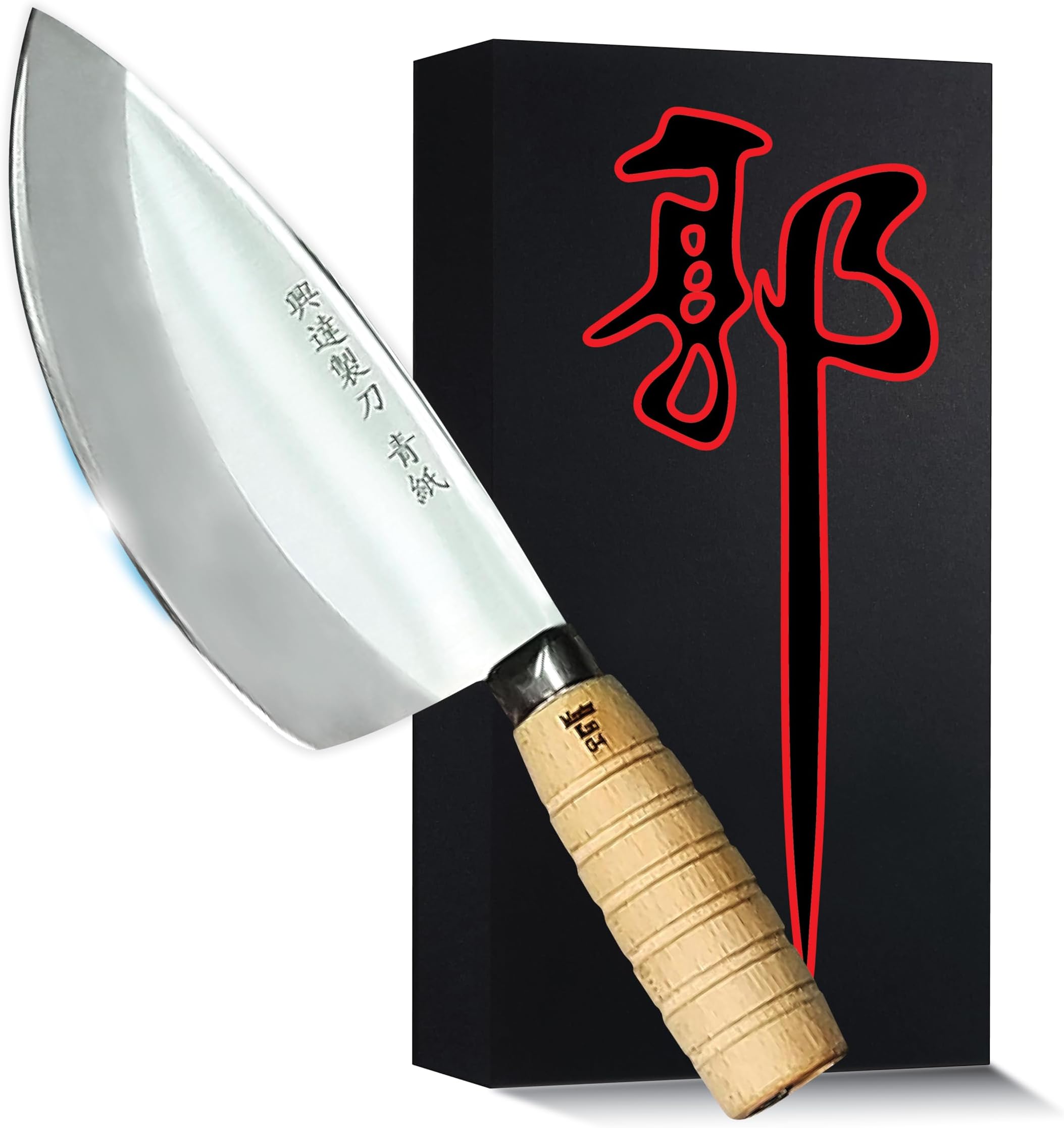 Jende Master Kuo G-4 Medium Fish Knife with 3 layer laminated stainless steel clad, Japanese High Carbon SK5 steel & 60 hardness, Taiwan Tuna chef Knife, Medium fish knife, Long-lasting sharp edge