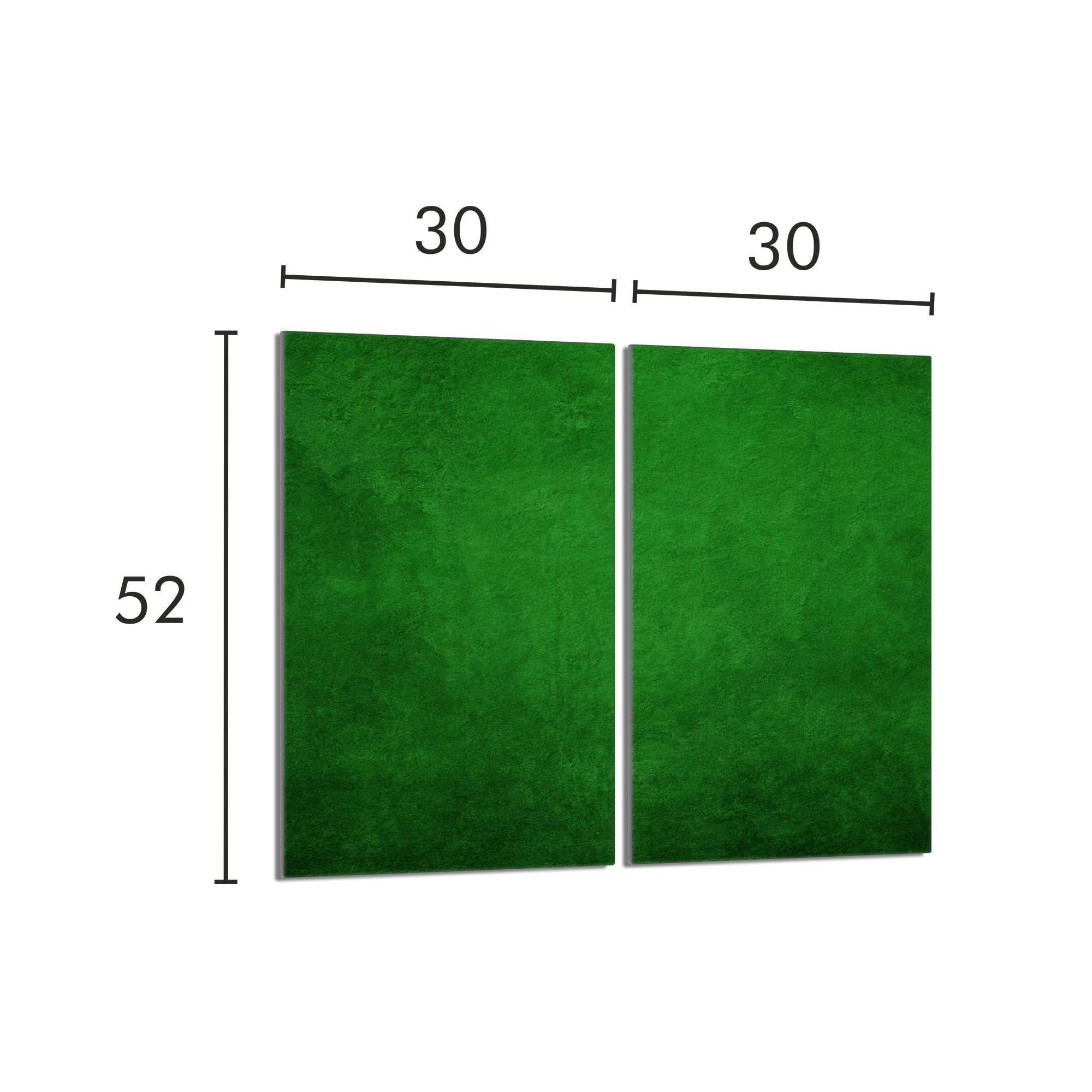 Tabla de cortar decorativa de cristal templado y cubre vitro, Placa protectora de vitrocerámica 30 x 52 cm 2 piezas, para inducción, protección contra salpicaduras, decoración, VERDE