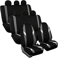 Vista 1 de FH Group Fundas de asiento de automóvil modernas y supremas de tres filas, listas para bolsa de aire y asiento dividido, para 8 plazas - Ajuste