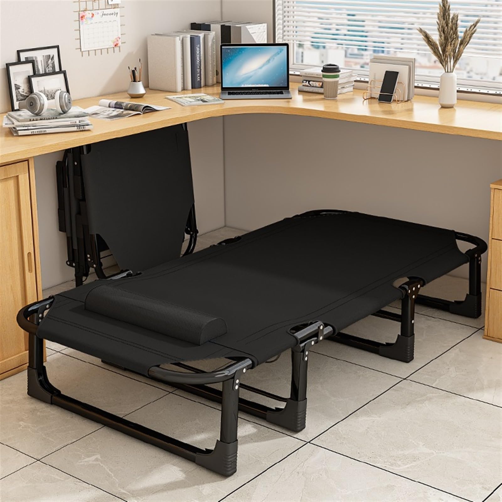 Camping Einzel-Zustellbett, einfaches Nickerchenbett im Büro, multifunktionales Nickerchenbett for Erwachsene, tragbarer Liegestuhl for Camping Feldbetten