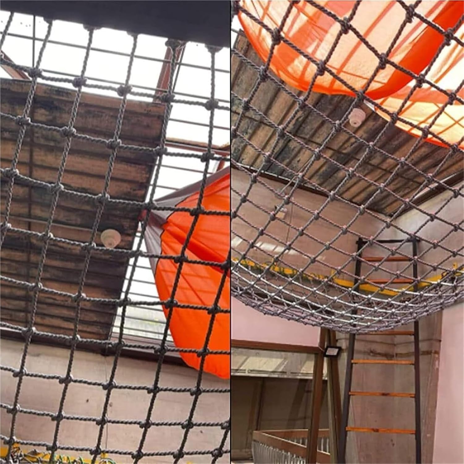 Outdoor Playground Safety Nets, Climbing Net for Children Heavy-Duty Climbing Nets Rope Ladders 1 * 1m(2 * 4m)