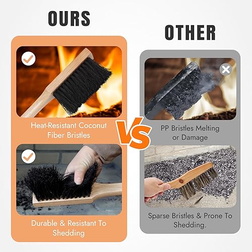 Miniatura 4 de INNO STAGE Juego de pala y cepillo para cenizas, juego de herramientas para chimenea, hogar para interiores y exteriores, moderno, para fogata, pala