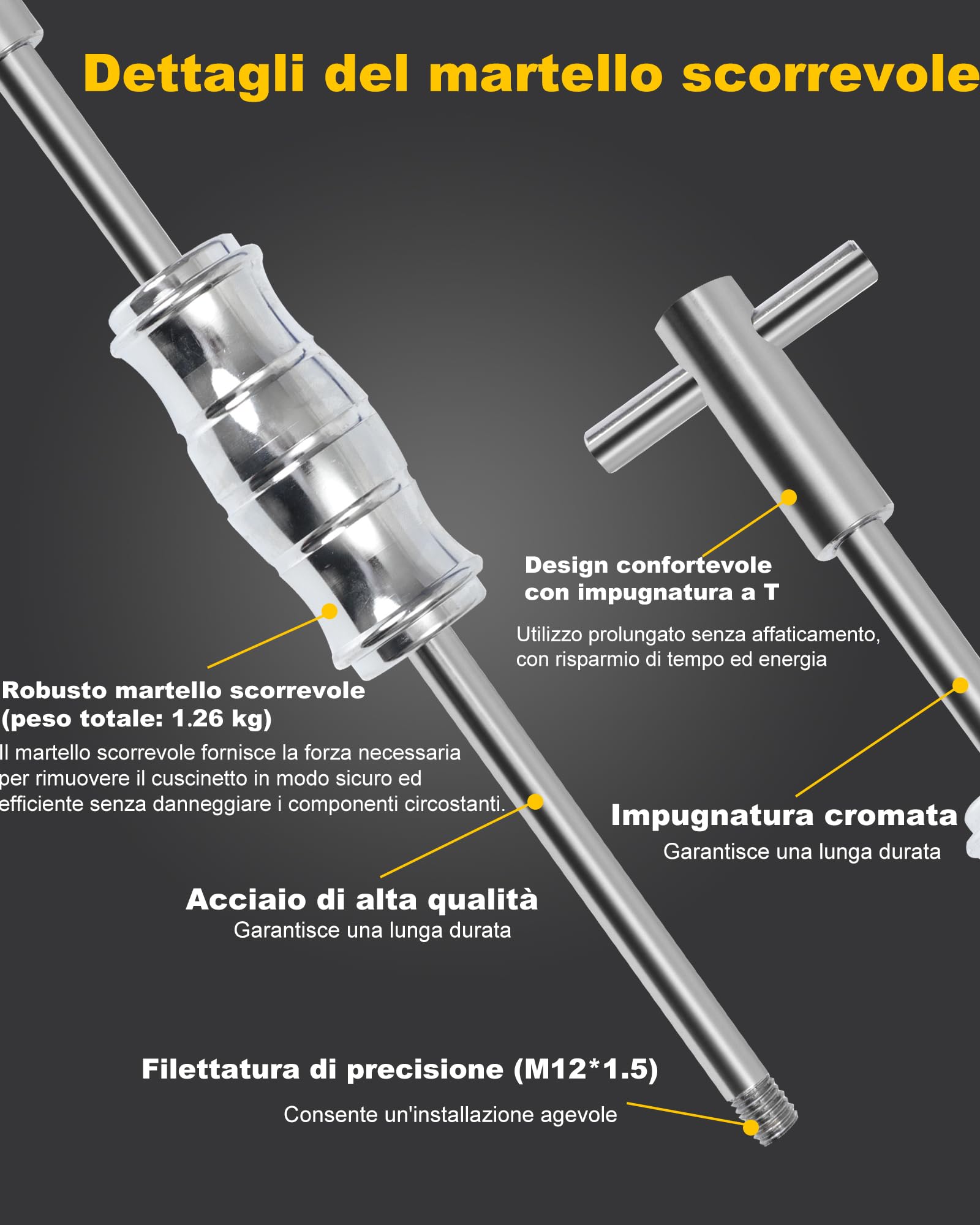 12 Pezzi Estrattore Cuscinetti Interni Bici con Martello di Scorrimento Foro Cieco Estrattori Cuscinetti con 8PCS Pinze Espandibili（8-32mm）