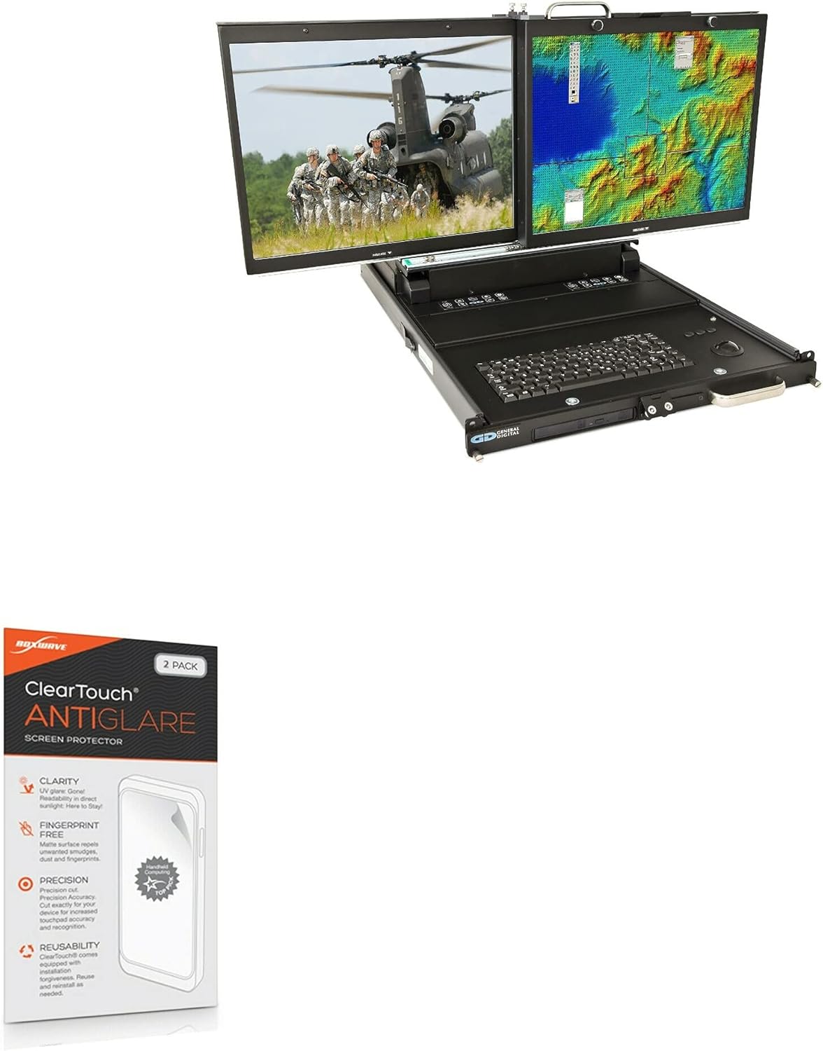 BoxWave Screen Protector Compatible with General Digital TWOVIEW (15 in) - ClearTouch Anti-Glare (2-Pack), Anti-Fingerprint Matte Film Skin