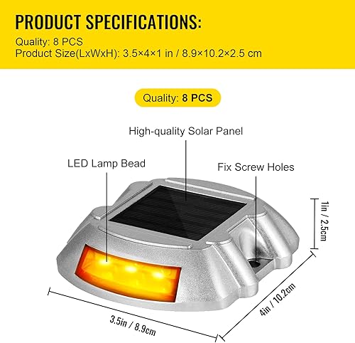 Vista 57 de Luces solares Happybuy para el camino de la entrada con tornillos, para exteriores, impermeables. 6 luces LED para ver el camino, jardín, pasarela