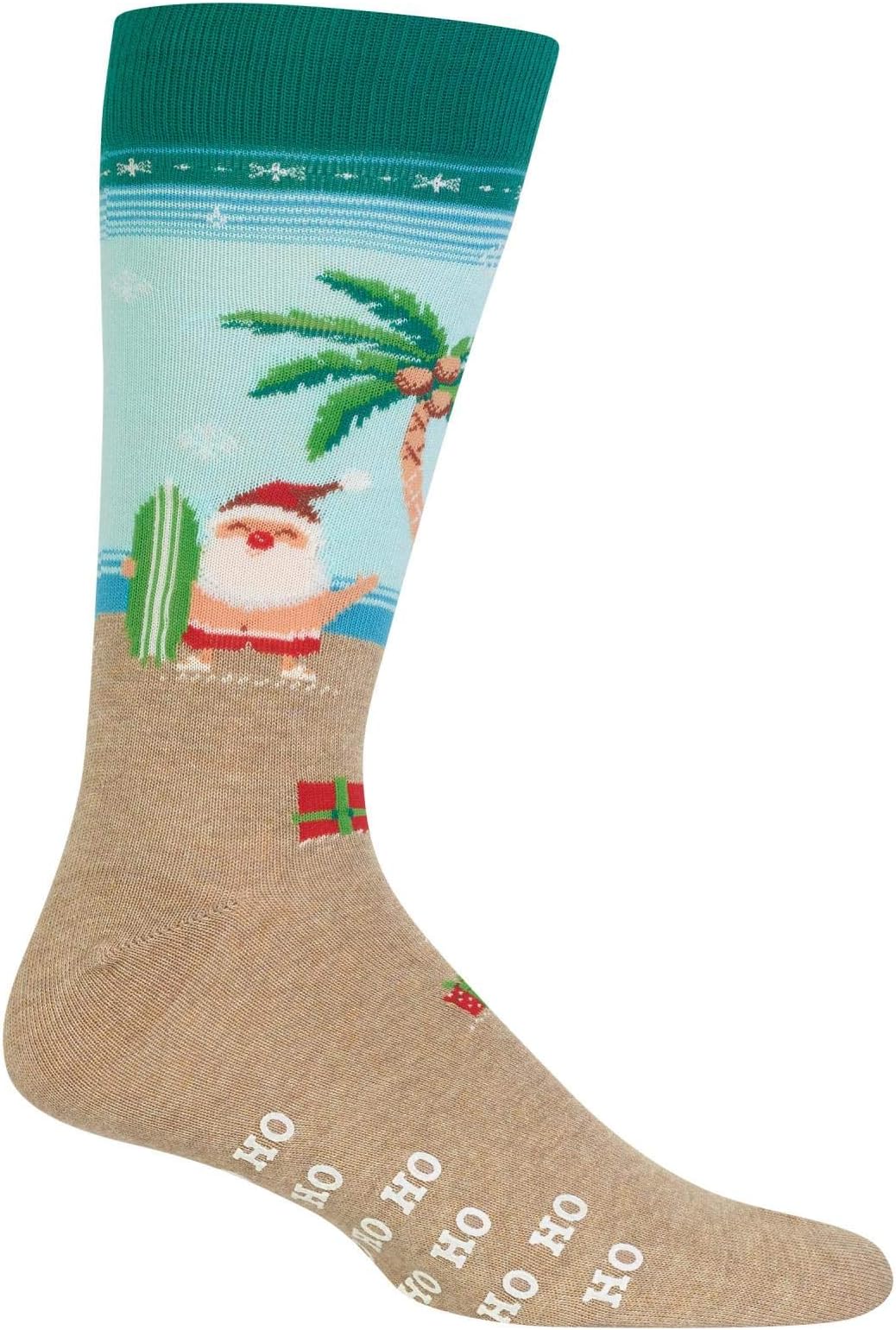 Hot SoxMens Surfing Santa Crew Socks
