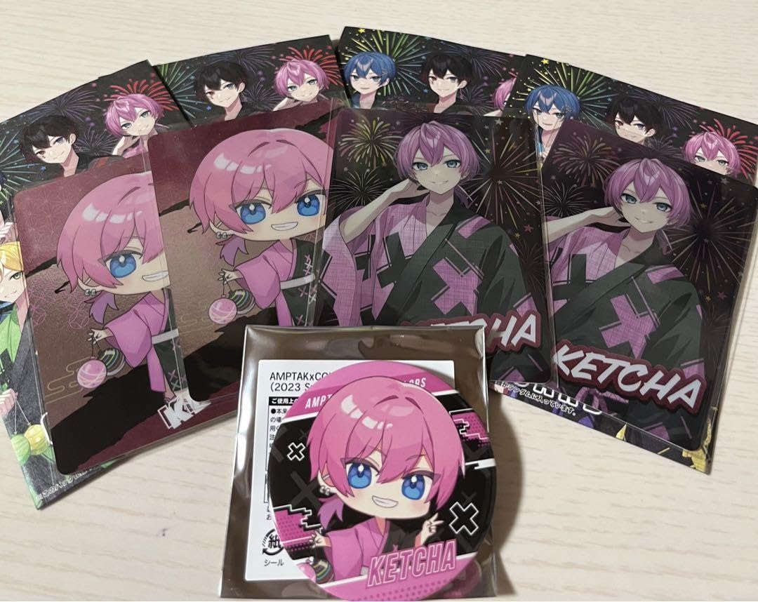 Amazon.co.jp: AMPTAK×COLORS けちゃ グッズ カード 缶バッジ セット 