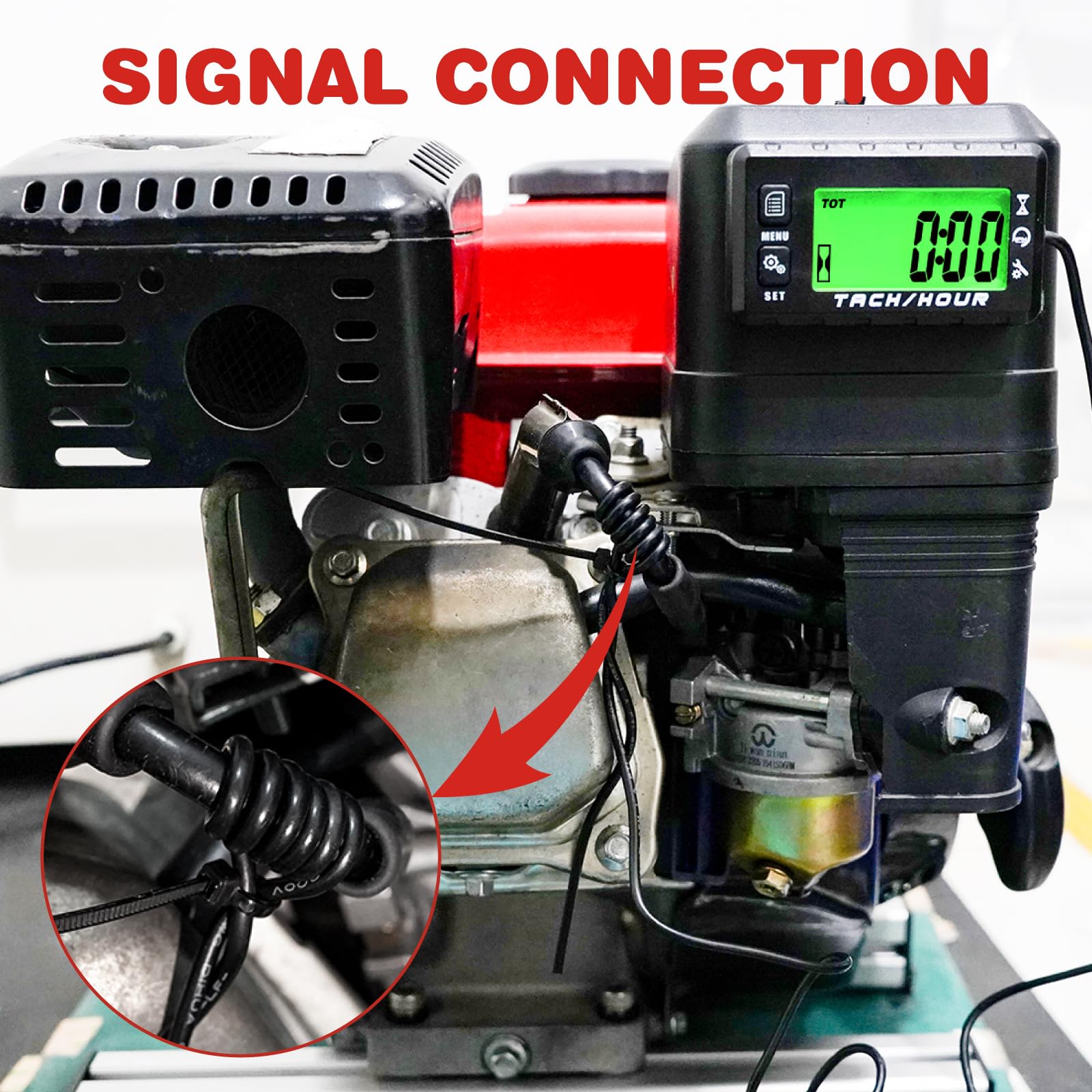 HM058 Compteur d'heures numérique Rappel SVC Fonction Bluetooth Utilisé pour tondeuses à gazon, motos, tracteurs, nettoyeurs haute pression, tronçonneuses, motoneiges et