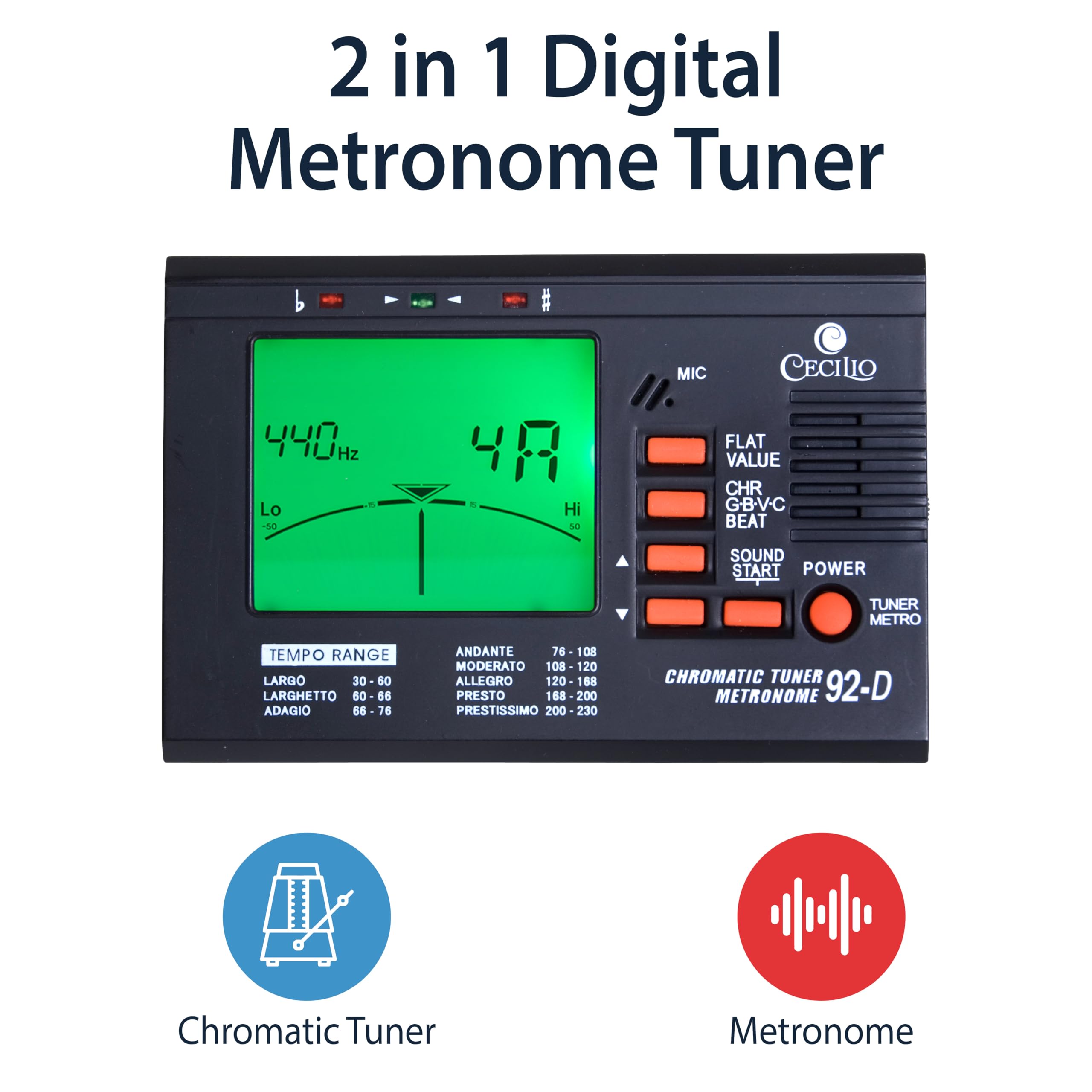 Cecilio Díaz 92-d chromatisch/-String-Tuner mit Metronom