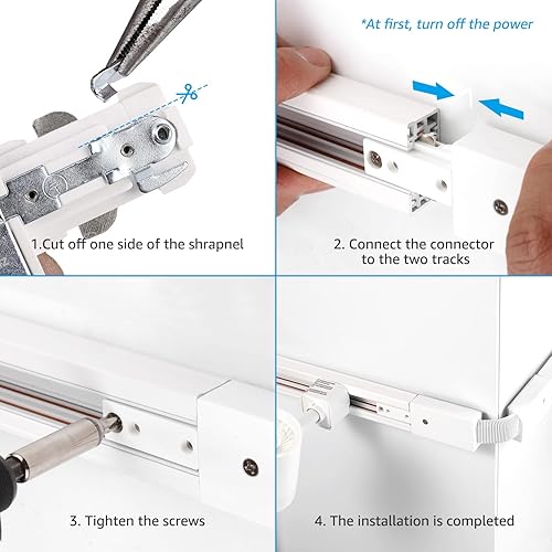 Miniatura 10 de LEONLITE H Track - Conector de toldo flotante, kit de iluminación de pista de 3 cables y 1 circuito único, certificado UL, compatible con sistema de