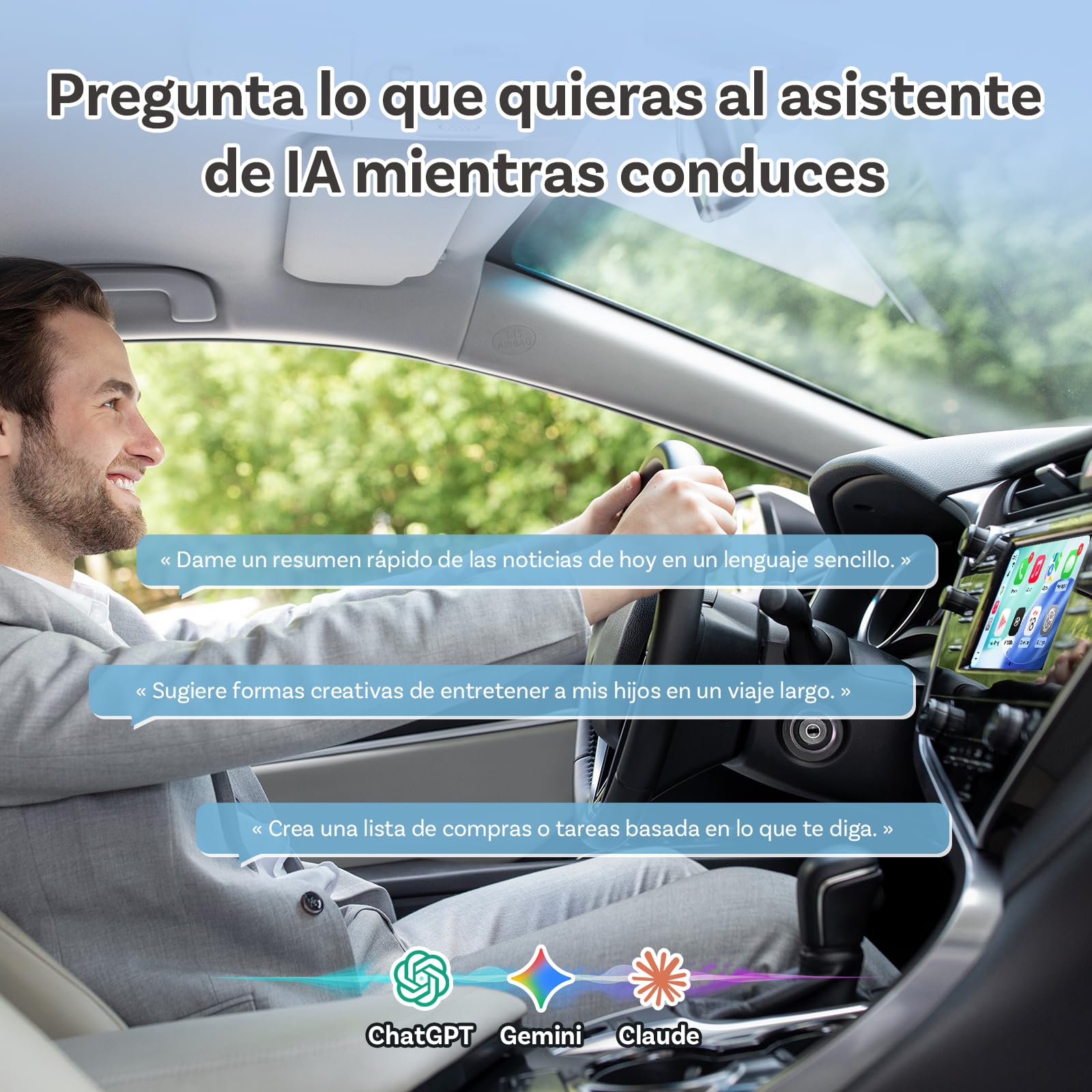 Ottocast Mini Core Adaptador inalámbrico CarPlay y Android Auto, Cambio de dispositivo con un clic, WiFi 6/BT 5.4 Conexión automática en 5s, Plug & Play para el 98% de coches con CarPlay/AA de fábrica