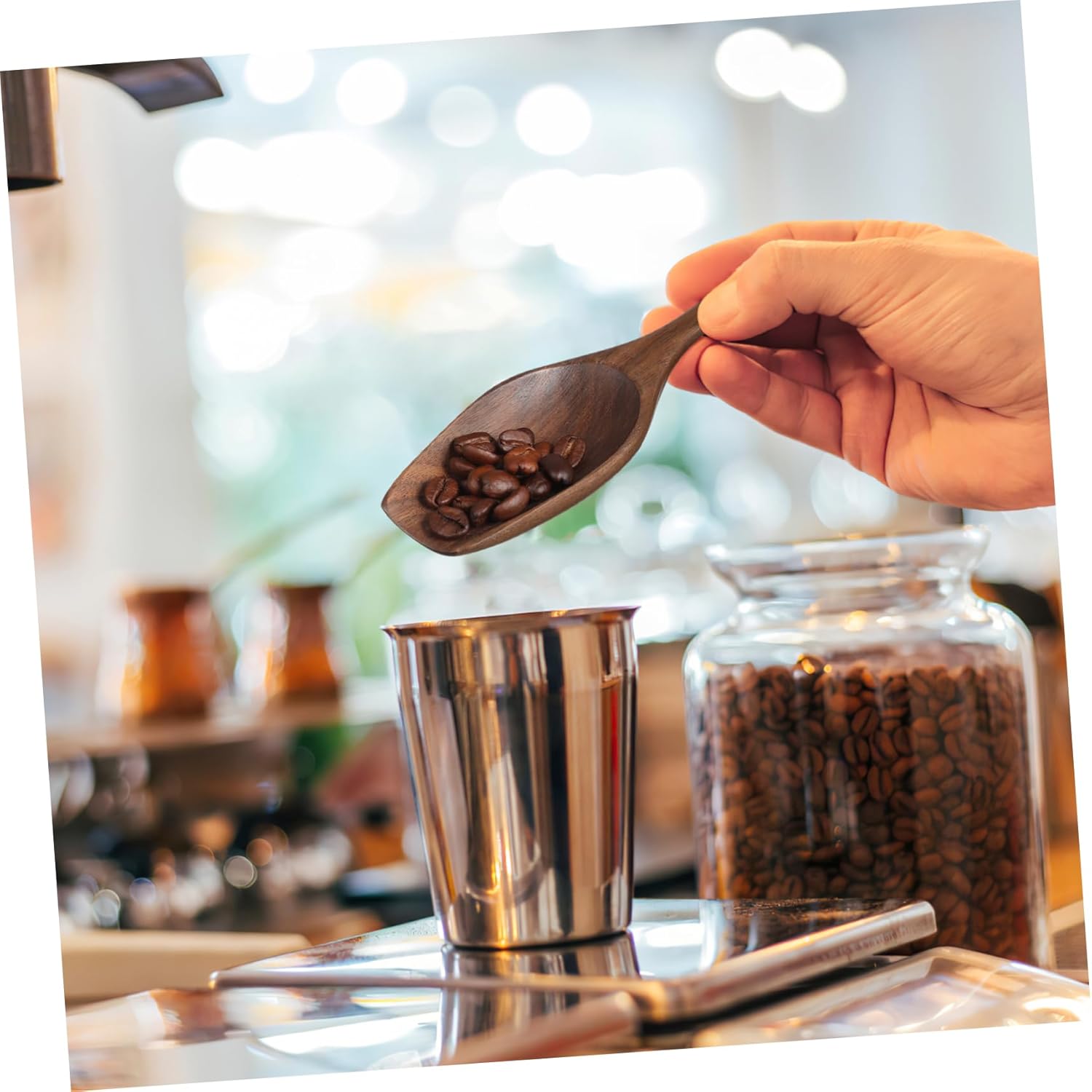 PRETYZOOM 3pcs Tiny Shovel Spoon Espresso Coffee Scoop Practical Bean Spoon Wooden Scoop for Restaurant Tea Coffee