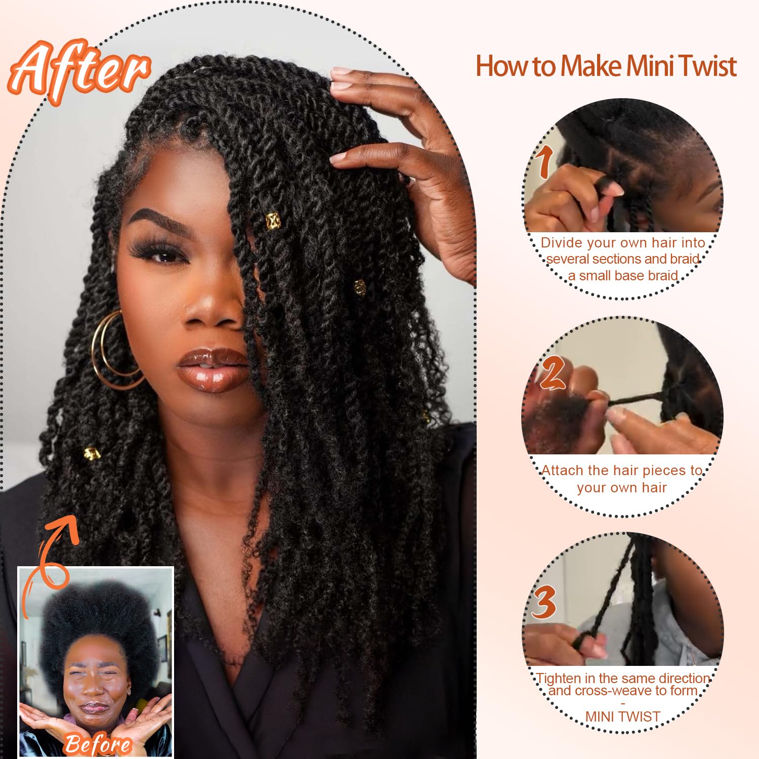 Amazon.com : Afro Kinkys Bulk Human Hair -16 Inch 50g 4c 