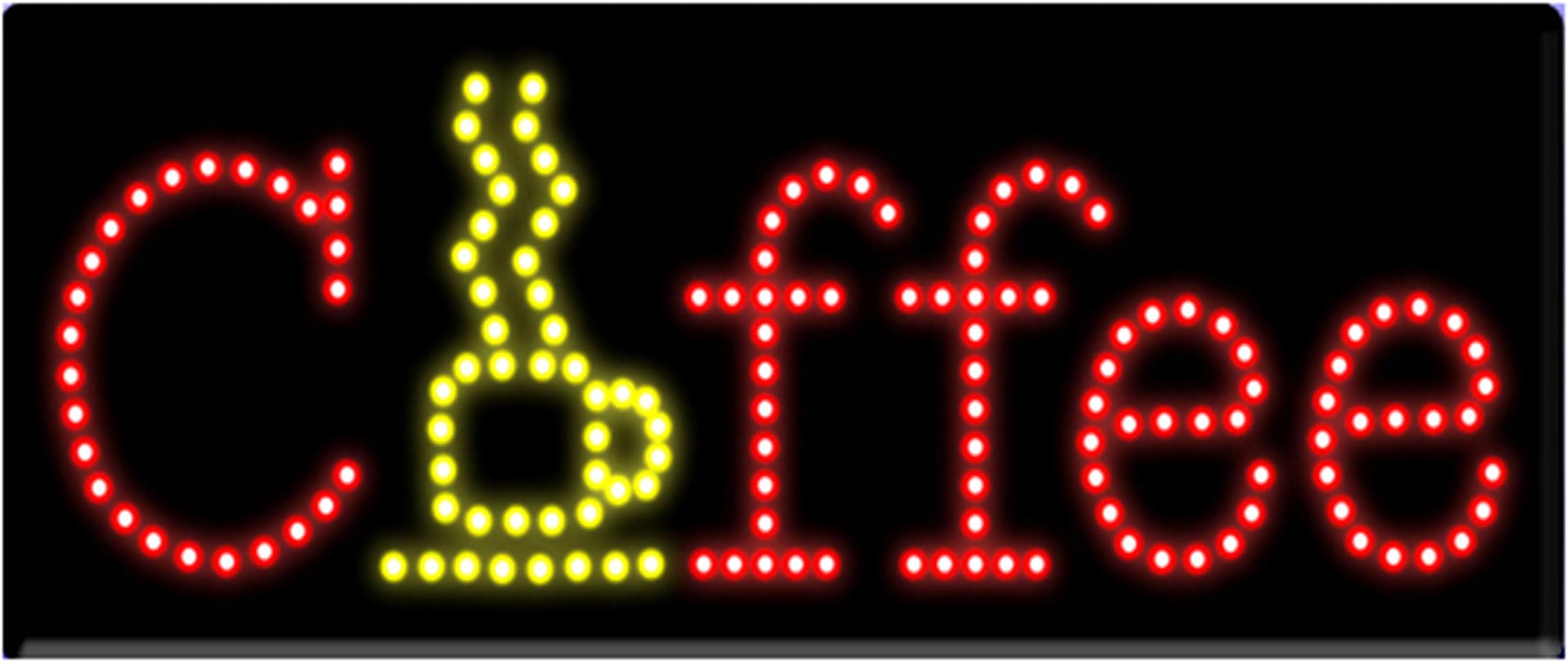 LED Coffee Cafe Shop Open Light Sign Super Bright High Quality Electric Advertising Display Board for Tea Cappuccino Espresso Bar Business Shop Store Window Bedroom 32 x 13 inches